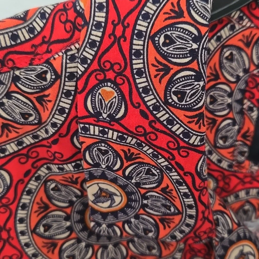 Denim & Flower Red Patterned Shirt - Picture 3 of 10